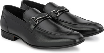 House of Pataudi Synthetic Leather Slip-On Slip On For Men(Black , 11)