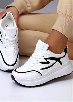 PREKANZO Lightweight Comfort Summer Trendy Premium Stylish Sneakers For Women(White , 6)