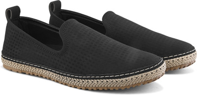 Roadster Lifestyle Casual PU Slip On Anti-Slip Espadrilles Espadrilles For Men(Black , 10)