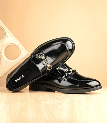 KILLER MEN'S SHOES | SHOES FOR MEN | FORMAL SHOES | PATENT SHOES | PARTY WEAR Loafers For Men(Black , 6)