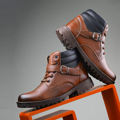 Vellinto Vellinto COMMANDER Casual Boots For Men ll Bikers Boots Boots For Men(Tan , 9)