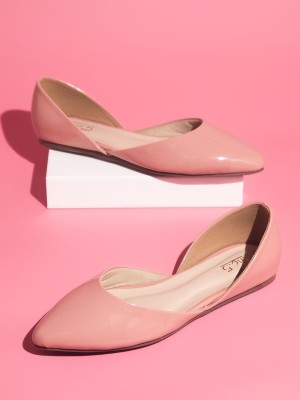 Inc.5 Women Peach Pointed Toe Ballerinas Bellies For Women(Pink)