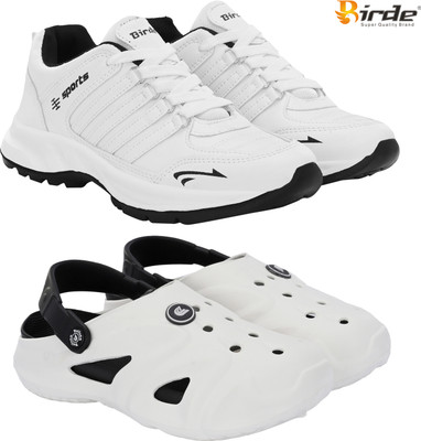 Birde Birde Stylish Combo Pack of 2 Lightweight Gym, Outdoor, Running Shoes With Clogs Walking Shoes For Men(White , 10)