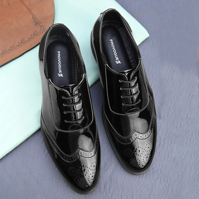 PROVOGUE Formal Leather Shoes |Professional |Derby Shoes |Office Shoes |Executive Shoes Lace Up For Men(Black , 8)