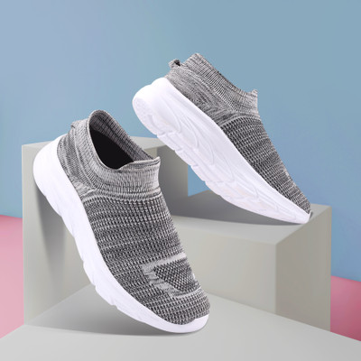 kosovo City 12 Sports Shoes With EVA Sole | Comfortable Non-Lacing Running Walking Shoes For Men(Silver , 9)