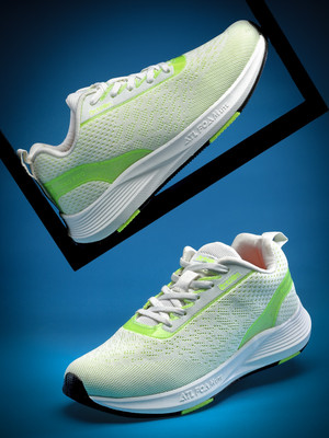 action Athleo BULLET 120 Stylish Lightweight Comfortable Sports Lace Up Running Shoes For Men(White, Green , 9)