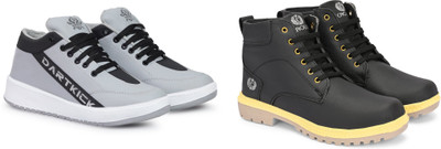 DARTKICK Versatile Casual Shoes for Men – Smart, Sleek & Comfortable Casuals For Men(Grey, Black , 6)