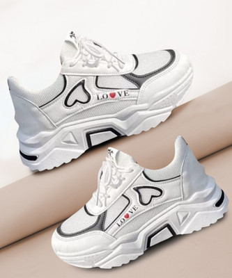 MEGPAR New Stylish Look Comtable Casual ShoeAnd Girls Sneakers For Women(Black, White , 5)