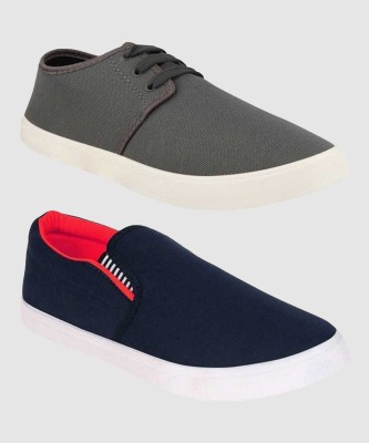 BRUTON Combo Pack Of 2 Casual Sneakers For Men(Grey, Navy , 9)