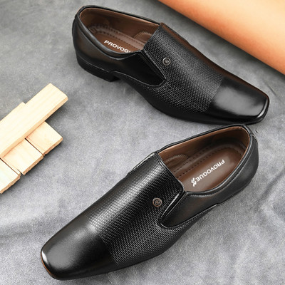 PROVOGUE Formal Shoes for Men Without Lace |office |executive |Derby |party wear Slip On For Men(Black , 7)