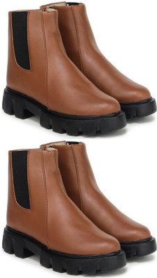 NONU-G NONU-G STYLISH CHELSEA WOMEN BOOTS Boots For Women(Brown, Brown , 7)