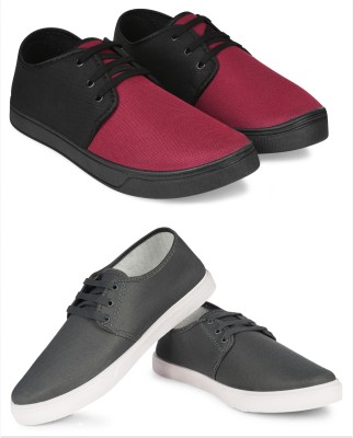 Free Kicks Combo Of 2 Shoes FK-206 & FK-201 Sneakers For Men(Grey)