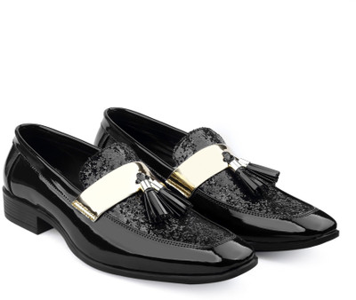 YUVRATO BAXI Men's Black Party Wear Formal and Semi Formal Slip-on Shoes For All Seasons Slip On For Men(Black , 9)