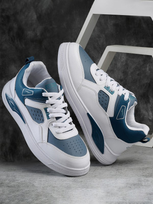 asian Casual Shoe | Soft Cushioned Insole, Slip-Resistance Sneakers For Men(White, Blue , 9)