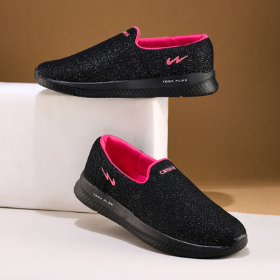 CAMPUS ZOE PLUS Women's Casual Shoes | Memory Foam Insole with Pillo Foam | Slip On Walking Shoes For Women(Black , 4)