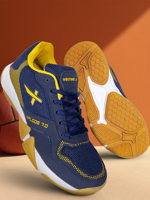 VECTOR X Xplode 7.0 Lightweight Non-Marking EVA Phylon Rubber Sole Badminton Shoes For Men(Navy , 8)