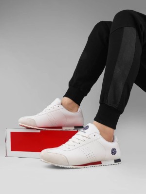 bacca bucci Zest RetroDash Sneakers – Sleek White Sneakers For Men(White)