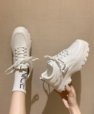 Ifah Unisex New Arrival Trending New Little White Heightening Casual Shoes Corporate Casuals For Women(White , 8)