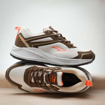 asian Orbit-12 Men’s Sports Shoes | Stylish Walking Shoes | Sneakers for Boys Sneakers For Men(White, Brown , 6)