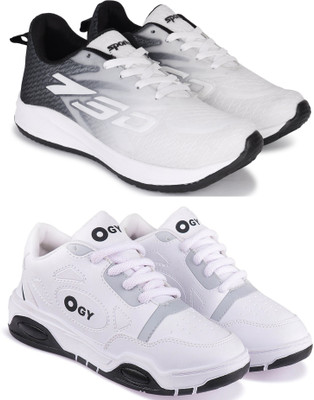 New Oranie Stylish Casual Shoes for Men Casuals For Men(White, Grey, White , 10)