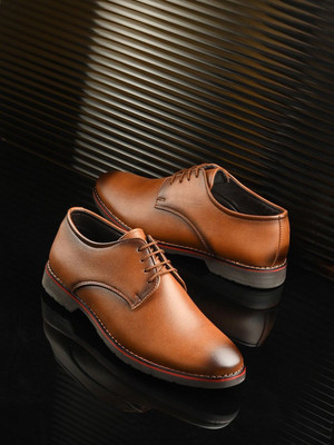 INVICTUS INVICTUS Men Lace Up Formal Derbys For Men(Tan , 7)