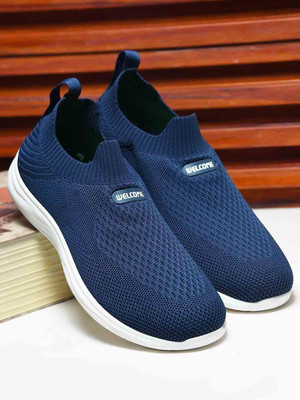 WELCOME Stylish & Comfortable Breathable Walking Casual Perfect for Outdoor Wear Slip On Sneakers For Women(Dark Blue , 6)