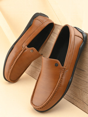 Mast & Harbour Comfortable Trendy Synthetic Leather Loafers For Men(Tan , 8)