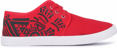 Free Kicks FK-202 Canvas Lightweight Sneakers For Men(Red , 10)
