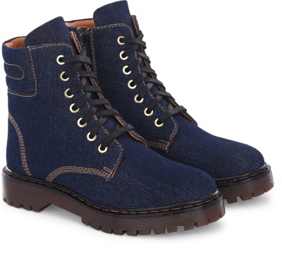 Delize Ankle Derby Boots For Men(Navy , 7)