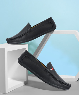LEATHERKRAFT Loafers For Men(Black , 6)