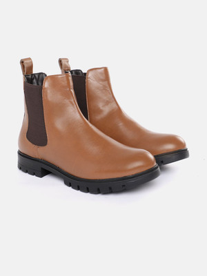 Roadster Boots For Women(Tan , 4)