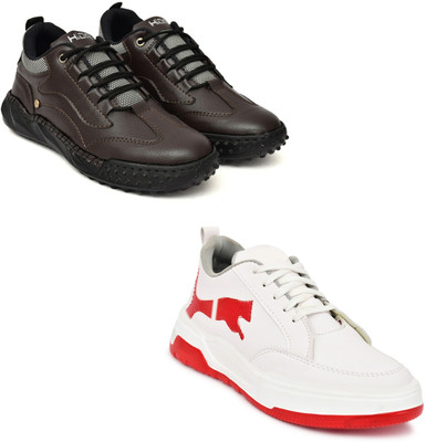 Hida Comfort Fit Sports Shoes for Gym & Outdoor Wrestling Shoes For Men(Brown, Red , 8)