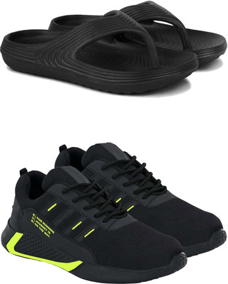 ABN Men's Lightweight Running Shoes – Comfortable, Stylish Casual Shoes for Walking Casuals For Men(Black , 8)