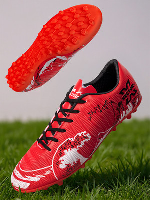 VECTOR X ACURA PRO High-Performance Turf Shoe Fully Embossed Synthetic Upper|TPU sole Football Shoes For Men(Red , 9)