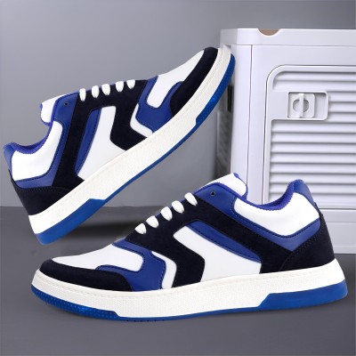 BXXY Men's New Stylish Blue Casual sneakers Laceup Party Wear Shoes Sneakers For Men(Blue , 7)