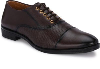 KATENIA Brown Office Wear & Party Wear Semi Formal shoes Lace Up For Men(Brown , 10)