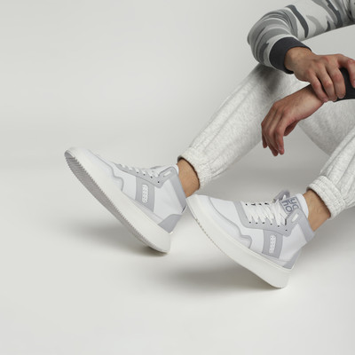 yoho YOHO Casual High-top Mens Sneakers | Cushioned Insole| Memory Foam |Lightweight Sneakers For Men(White, Grey , 7)