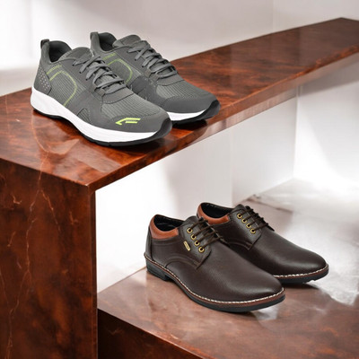 KRITON Trendy & Durable Men’s Boots – Perfect for Everyday Wear Boots For Men(Grey, Brown , 10)