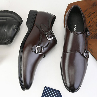 PROVOGUE Monk Strap For Men(Brown , 8)