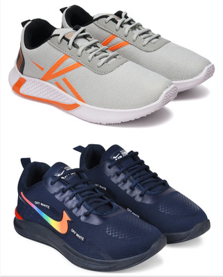 Free Kicks Combo Of 2 Shoes FK-494 & FK-NK-901 Sneakers For Men(Navy , 6)