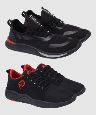 HOTSTYLE 2 Pair Combo Stylish & Trendy Sneakers For Men(Multicolor , 9)