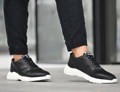 MISUMI Rich Quality|Comfortable|Lightweight|Sport's|Walking|Gym|Jogging Running Shoes For Men(Black , 6)