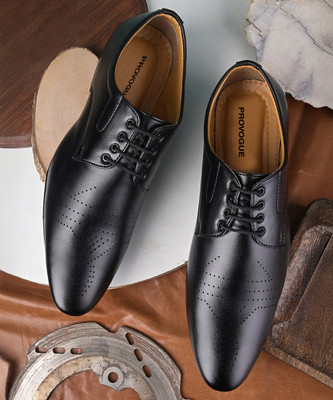 PROVOGUE party wear formal shoes for men |Office |wedding |comfortable |executive Lace Up For Men(Black , 9)