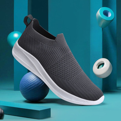 REENGO Casual Shoes for Men Slip On Sneakers For Men(Grey , 9)