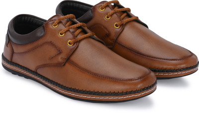 POS Planet Of Shoes Synthetic Leather Lightweight for Daily Use | Mild Waterproof Protection Sneakers For Men(Tan , 7)
