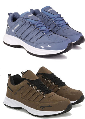 DRACKFOOT Men's Lightweight Comfortable Sports Shoes Casuals For Men(Blue, Brown , 8)