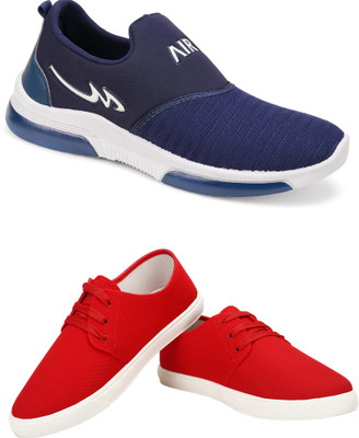 Free Kicks Combo Of 2 Shoes FK-Mexico & FK-201 Sneakers For Men(Red , 8)