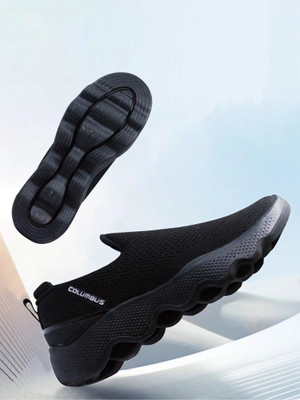 COLUMBUS MASSAGER-01 Running Shoes For Men(Black, Silver , 7)