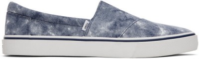 TOMS Alpargata Fenix Slip-On Repreve Distressed Washed Canvas Casuals For Men(Navy)