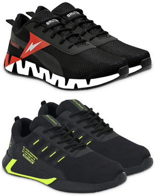 BRUTON Combo Pack Of 2 Trendy & Stylish Casual Shoes Sneakers For Men(Black , 10)